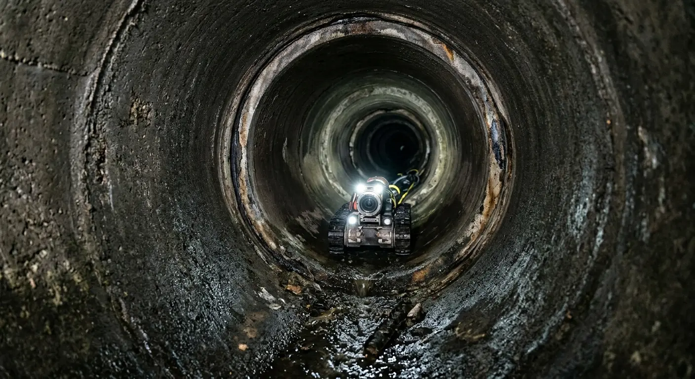 Robotic sewer camera inspecting pipe interior for Sewer Line Repair in Weare